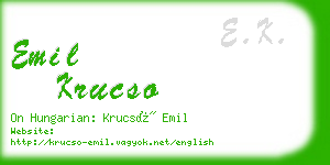 emil krucso business card